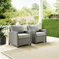 Crosley Bradenton Outdoor Wicker Seating Set; Grey - 2 Piece KO70026GY-GY